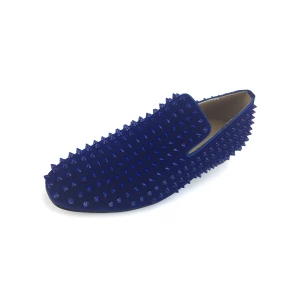 Milanoo Mens Bule Spike Loafers Prom Shoes