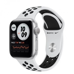 Apple Watch Nike Series 6 40mm (GPS) Silver Aluminum Case with Pure Platinum/Black Nike Sport Band (M00T3UL/A)