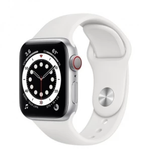 Apple Watch Series 6 40mm (GPS+LTE) Silver Aluminum Case with White Sport Band (M06M3/M02N3)