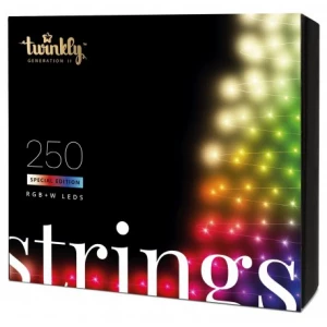 Умная LED Гирлянда Twinkly Strings RGBW 250, BT+WiFi, Gen II, IP44, длина 20м, кабель прозрачный (TWS250SPP-TEU)