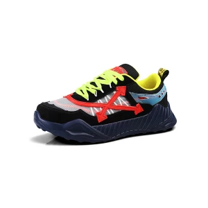 Milanoo Mens Multicolor Mesh Running Sneakers Lace Up Sport Shoes