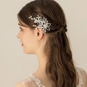 Milanoo Headpiece Wedding Headwear Flower Metal Hair Accessories For Bride