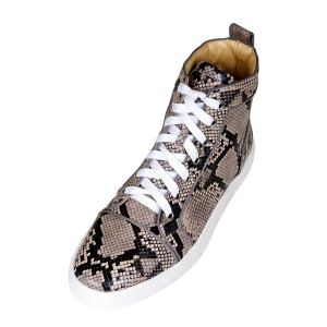 Milanoo Mens Snakeskin High Top Sneakers Skateboard Shoes