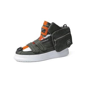 Milanoo Mens Black High Top Sneakers with mini Bags