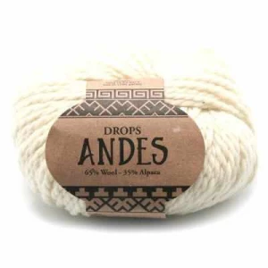 Пряжа, DROPS, Пряжа DROPS Andes Цвет.0100 Off white/кремовый