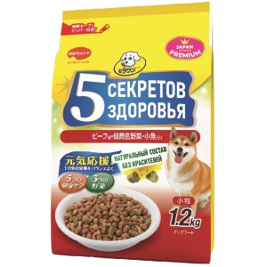 Корм для собак 5 секретов здоровья, японский цыплёнок с сыром, 1.2 кг, Japan Premium Pet