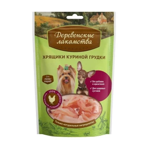 Хрящики куриной грудки для мини-пород, 30 гр, Деревенские лакомства