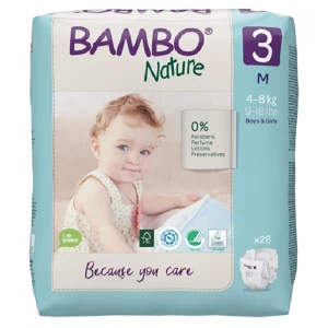 Эко-подгузники 3 (4-8 кг), 28 шт, Bambo Nature