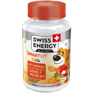 Смартвит кидс для детей 3+ Внимание, таблетки жевательные, 60 шт, Swiss Energy