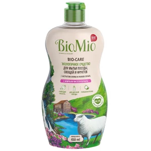Антибактериальное гипоаллергенное эко средство для мытья посуды, овощей и фруктов с ароматом вербены, 450 мл, Bio Mio