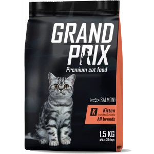 Сухой корм для котят GRAND PRIX Kitten с лососем, 1.5 кг, GRAND PRIX
