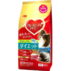 Корм BEAUTY PRO с морским коллагеном,Сила 8 овощей и L-карнитин для снижения веса собак, японский цыплёнок, 665 г, Japan Premium Pet