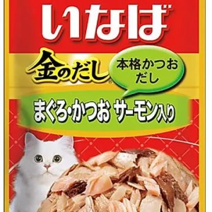Лакомство для кошек желтоперый тунец и японский тунец-бонито с семгой, 60 гр, Japan Premium Pet