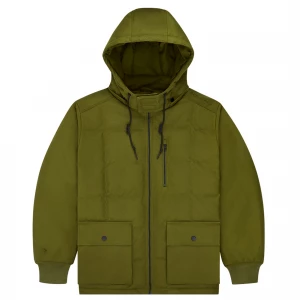 Converse Down Mid Length Coated Canvas Hooded Jacket