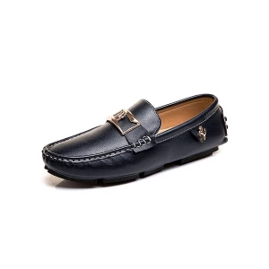 Milanoo Mens Loafer Shoes Comfy PU Leather Metal Details Slip-On