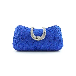 Milanoo Wedding Handbags Blue Evening Clutch Bag Grommets Twisted Ruffles Wedding Accessories