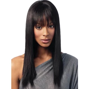 Milanoo Human Hair Wigs For Women Black Mixed-hair Long Human Hair Wigs