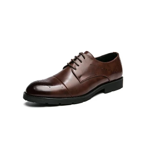 Milanoo Men's Cap Toe Brogue Oxfords Dress Shoes