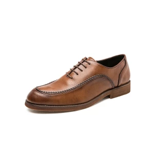 Milanoo Men's Oxfords Dress Shoes in Brown