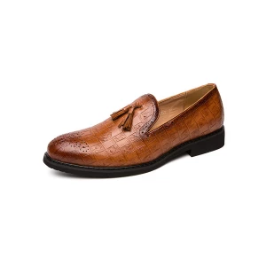 Milanoo Men's Stone Grain Tassel Loafers