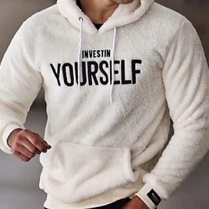 Milanoo Men Hoodies Hooded Long Sleeves Words Print Pockets Polyester Sweatshirt Casual