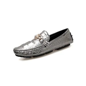 Milanoo Men's Alligator Driving Loafers with Metal