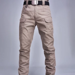 Milanoo Pants For Men Casual Natural Waist Straight Cargo Pant Khaki Pants