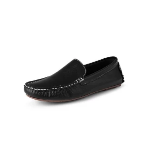 Milanoo Men's Black Slip On Loafers