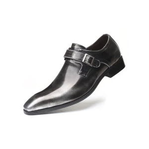 Milanoo Men's Buckle Slip On Dress Shoes