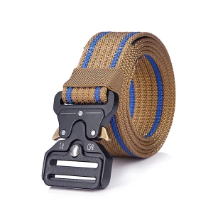 Milanoo Stylish Belt For Men Color Block Polyester Khaki Belt