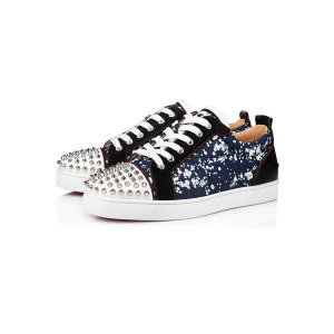 Milanoo Men's Printed Canvas Low Top Spike Sneakers