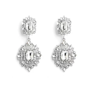 Milanoo Bridal Earrings For Women Rhinestone Pierced Drops Design Sliver Bridal Jewelry
