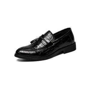 Milanoo Men's Tassel Wingtips Loafers in Black