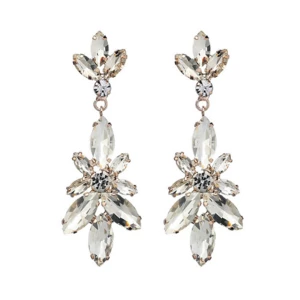 Milanoo Bridal Earrings For Women Rhinestone Pear Pierced Light Blond Bridal Jewelry