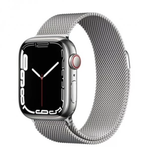 Apple Watch Series 7 41mm (GPS+LTE) Silver Stainless Steel Case with Silver Milanese Loop (MKHX3/MKHF3)