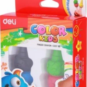 Восковые мелки пальчиковые Deli Color Kids, 6 цветов