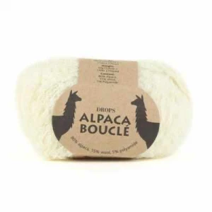 Пряжа, DROPS, Пряжа DROPS Alpaca Boucle Цвет.0100 Off white/кремовый