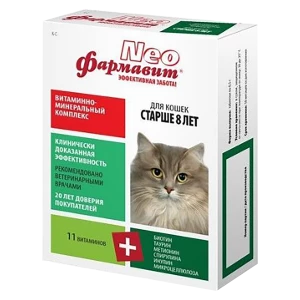 ФАРМАВИТ NEO для стареющих кошек, 60 таблеток, ФАРМАВИТ