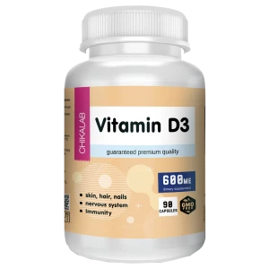Капсулированный витамин D3 600 МЕ (Холекальциферол), 90 капсул, CHIKALAB