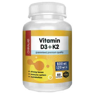 Комплексная пищевая добавка "Витамин D3+K2", 60 капсул, CHIKALAB