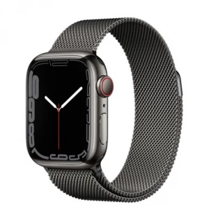 Apple Watch Series 7 41mm (GPS+LTE) Graphite Stainless Steel Case with Graphite Milanese Loop (MKHK3/MKLF3)