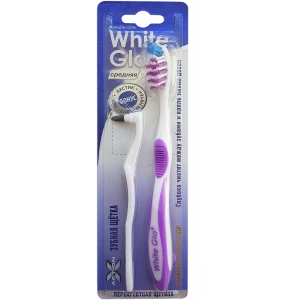 Зубная щетка medium + ластик для удаления налета, White Glo