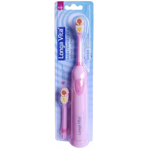 Зубная щетка ротационная + сменная насадка в комплекте, розовая, Longa Vita
