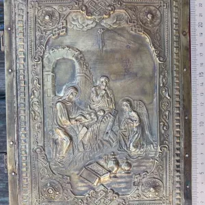 церковная книга Святое Евангелие,латунные крышки,застежки, Священный Синод,Москва,1905