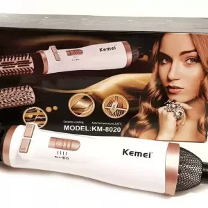 Вращающаяся воздушная щетка фен расчестка KEMEI KM-8020 2 В 1 – плойка для волос мультистайлер
