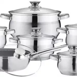 Набір кухонного посуду із нержавіючої сталі 12 предметів Bohmann BH-0522