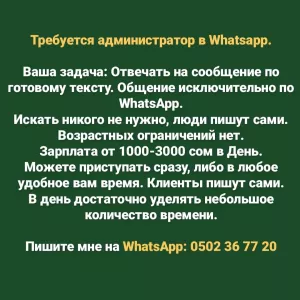 Требуется администратор WhatsApp!