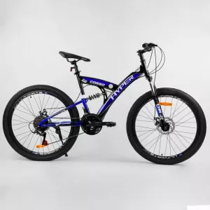 Велосипед Спортивный CORSO «Hyper» 26» дюймов 96203 рама металлическая 16’’, SunRun 21 скорость, собран на 75%