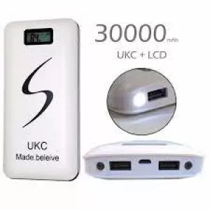 Портативная мобильная зарядка Power Bank 300009600mAh UKC. Цвет белый