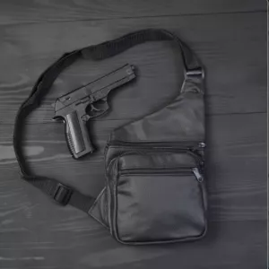 Мужская сумка из натуральной кожи, тактическая сумка – мессенджер черная